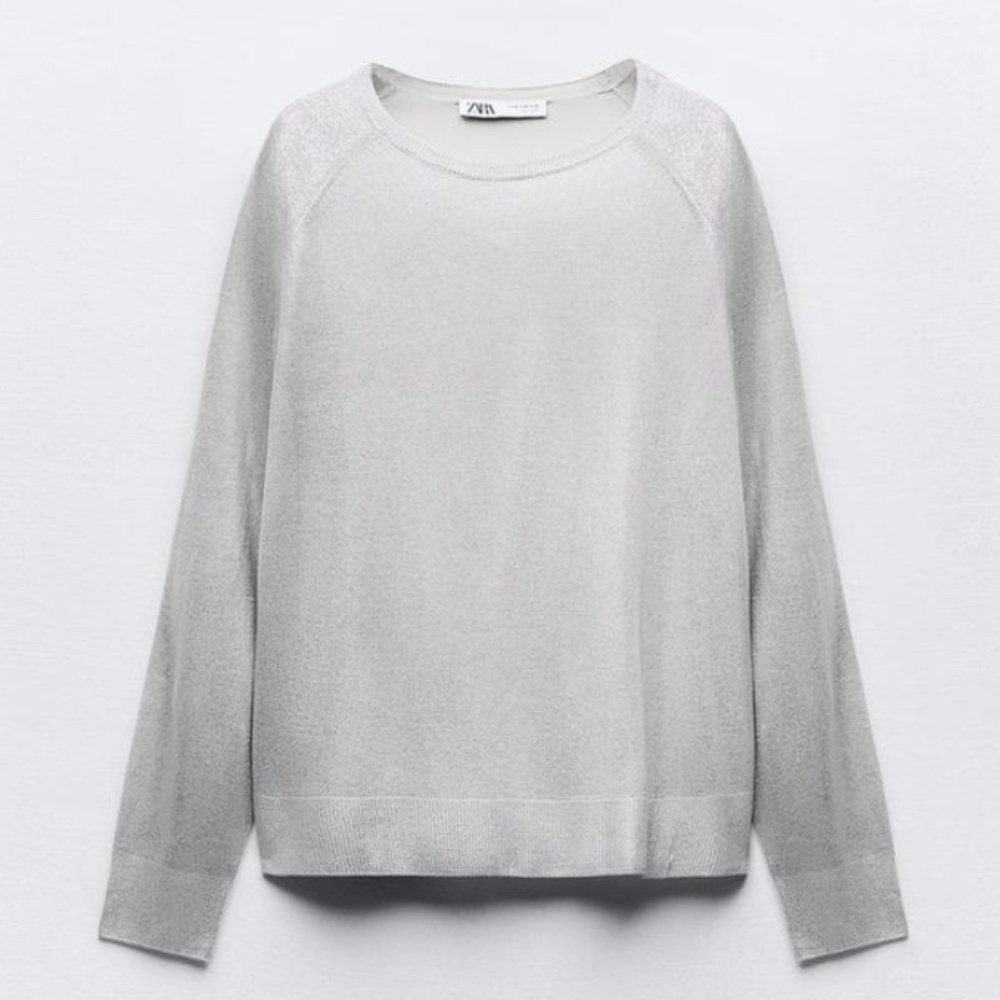 Zara Gray Crew Neck Sweater